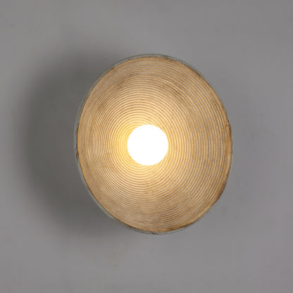 Longleaf Wooden Texture Plate Wall Light In White