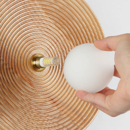 Longleaf Natural Wooden Plate Wall Light