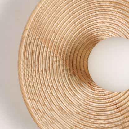 Longleaf Natural Wooden Plate Wall Light