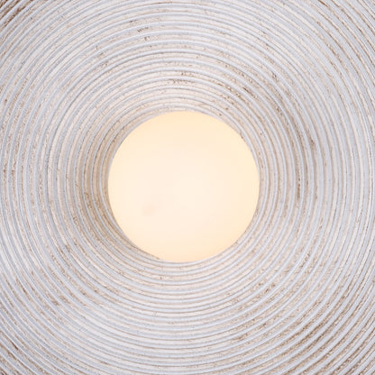 Longleaf Wooden Texture Plate Wall Light In White