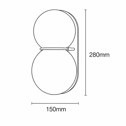 Capella Mid Century Modern Duo Sphere Wall Light Sconce