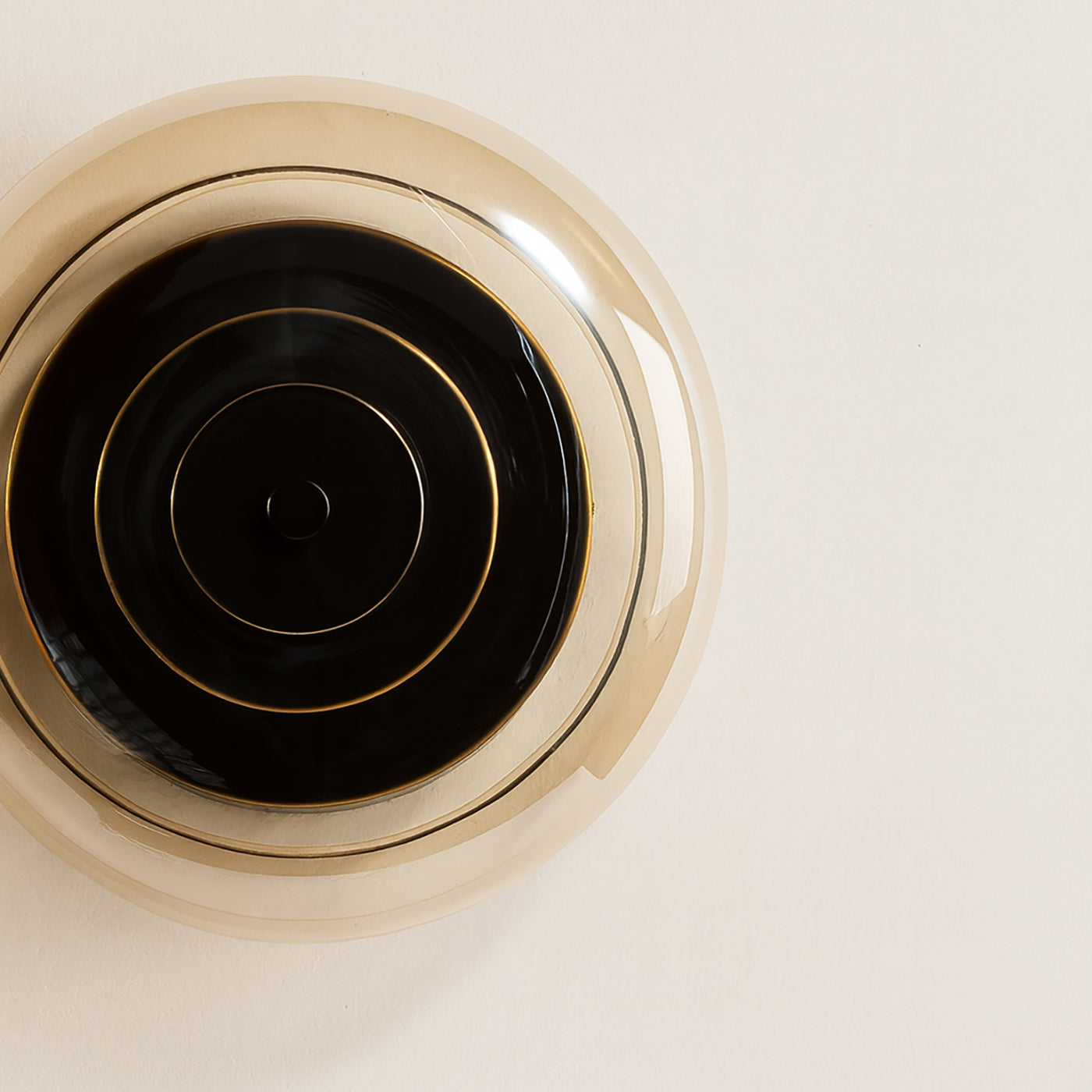 Anthé Circular Dish Glass Wall Light Sconce