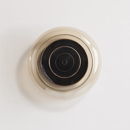 Anthé Circular Dish Glass Wall Light Sconce