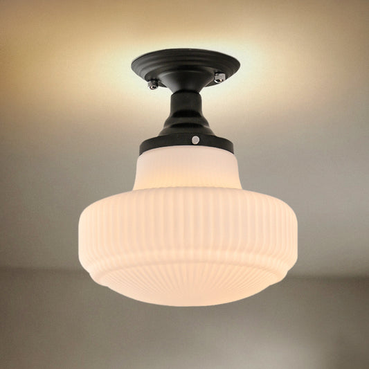 Art Deco Margot Milk Glass Fixed Ceiling Light