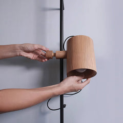 Umea Wooden Spotlight With Railing Wall Light