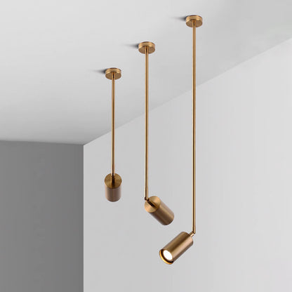 Lux Minimalist Line suspended rod spot light - in brass