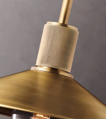 Quentin Knurled Brass Loft Pendant Light (Brass | Black)