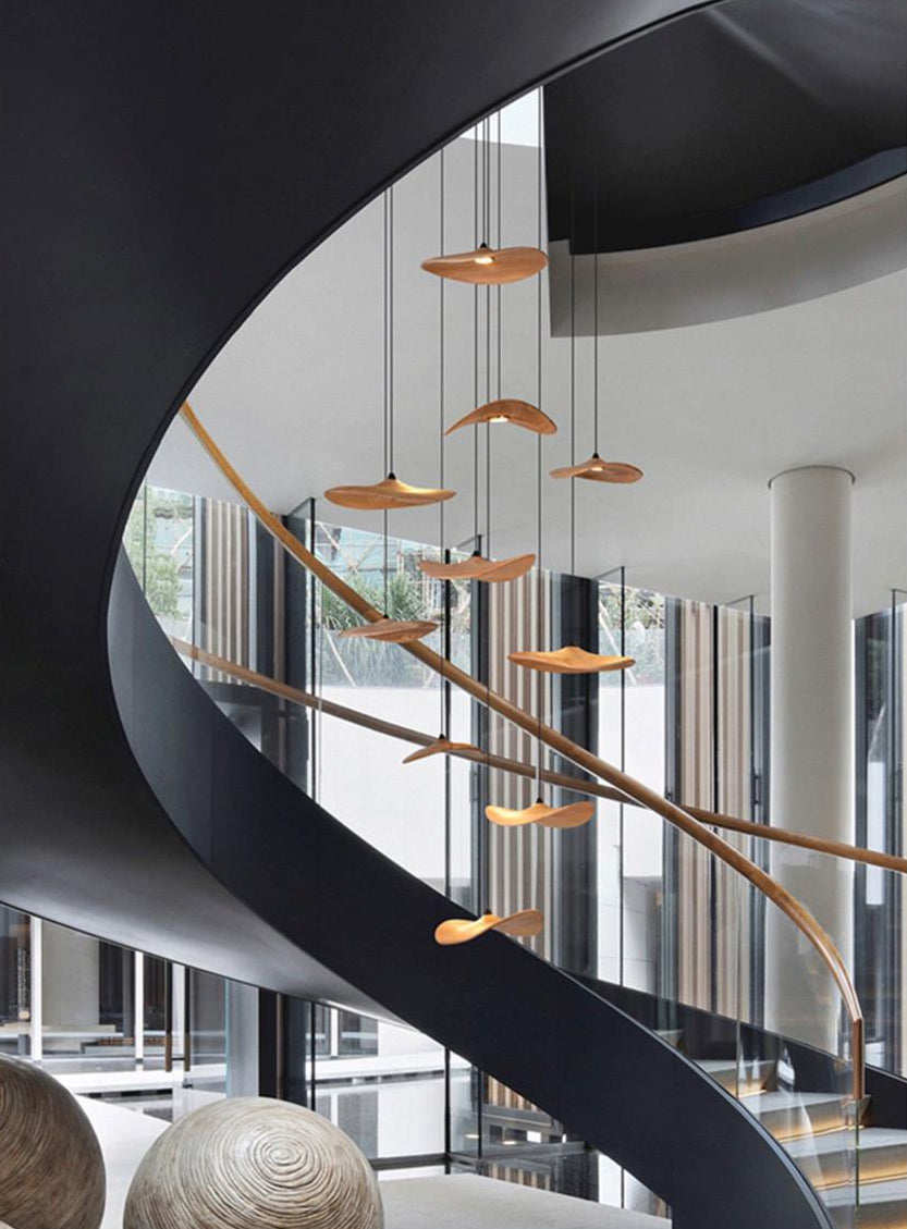 Kintsu Wood Pendant Light Chandelier