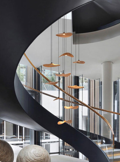 Kintsu Wood Pendant Light Chandelier