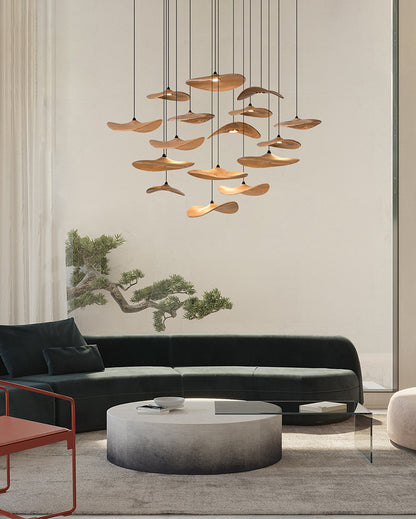 Kintsu Wood Pendant Light Chandelier