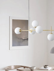 Olive Tree Branch Milky Glass Mid century modern Kitchen Island Pendant Light