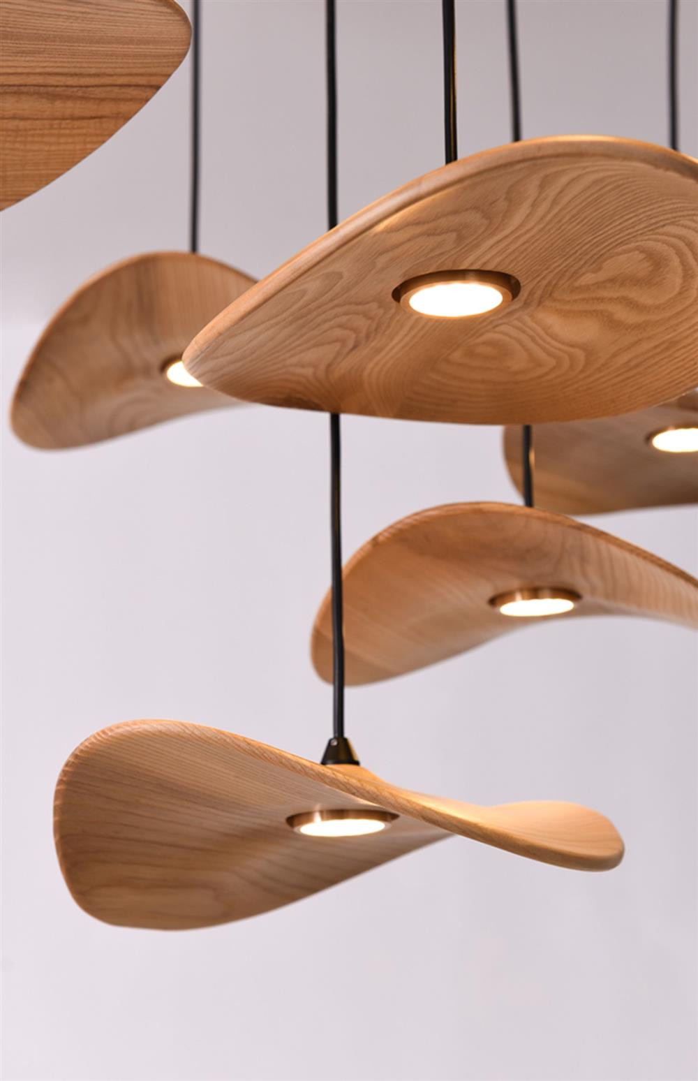 Kintsu Wood Pendant Light Chandelier