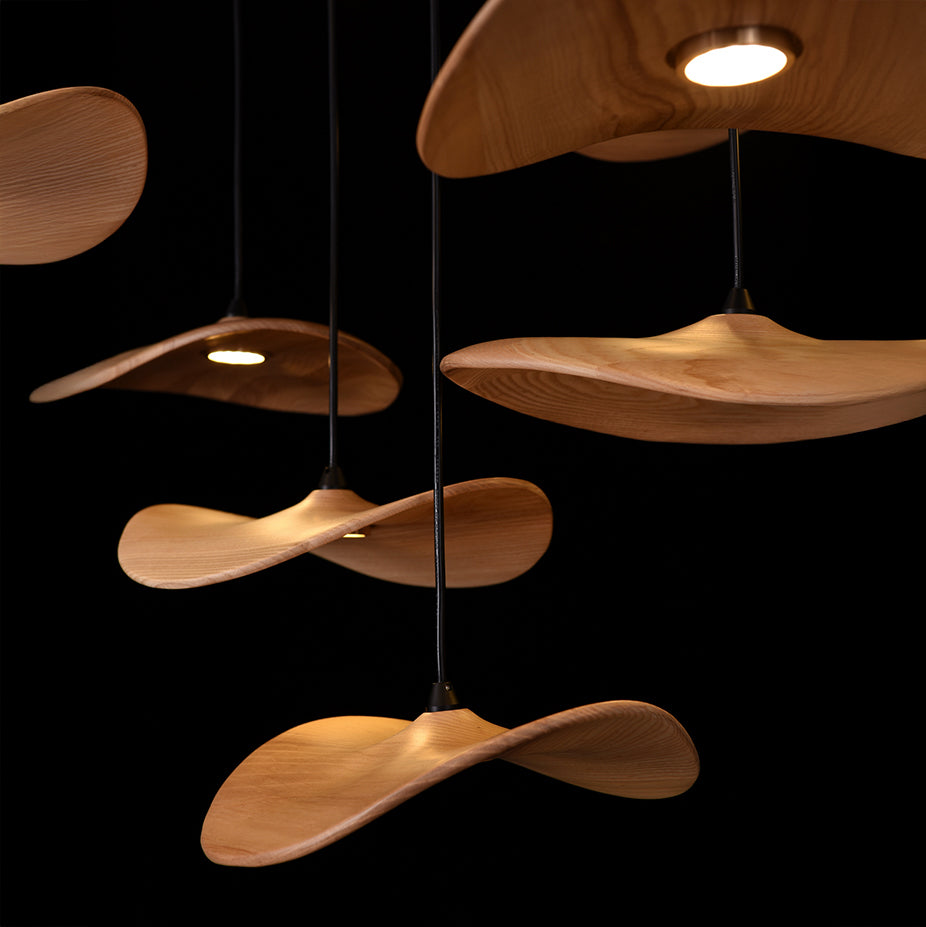 Kintsu Wood Pendant Light Chandelier
