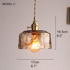 Aurelian Tinted Melted Glass Pendant Light