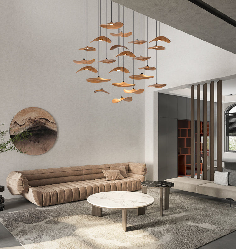 Kintsu Wood Pendant Light Chandelier
