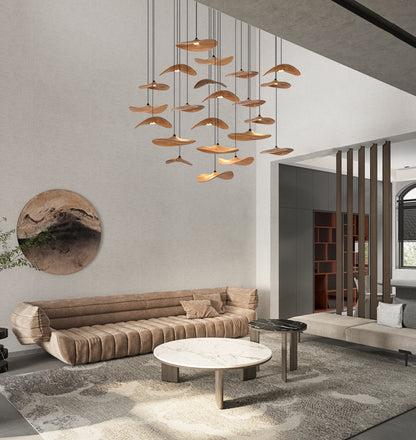 Kintsu Wood Pendant Light Chandelier