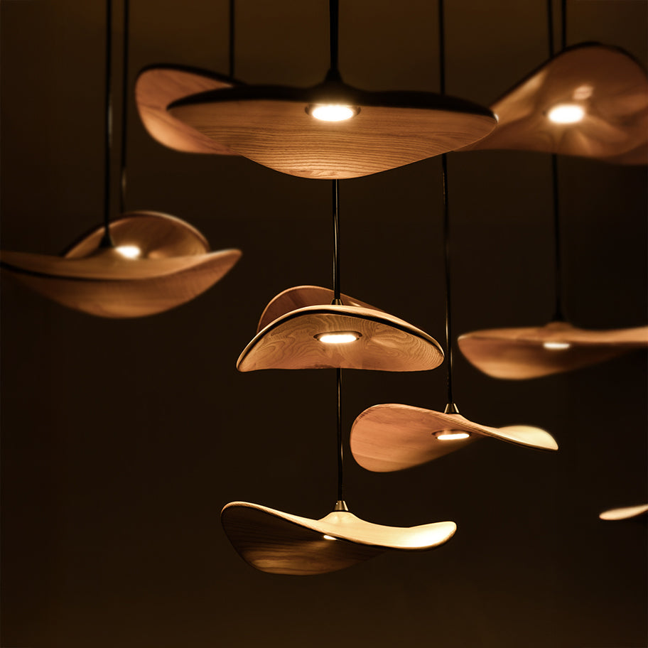 Kintsu Wood Pendant Light Chandelier