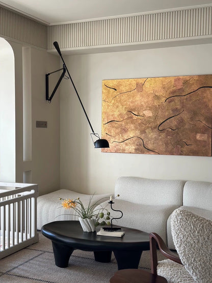Crescendo Swinging Arm Overhead Wall Light - in Black