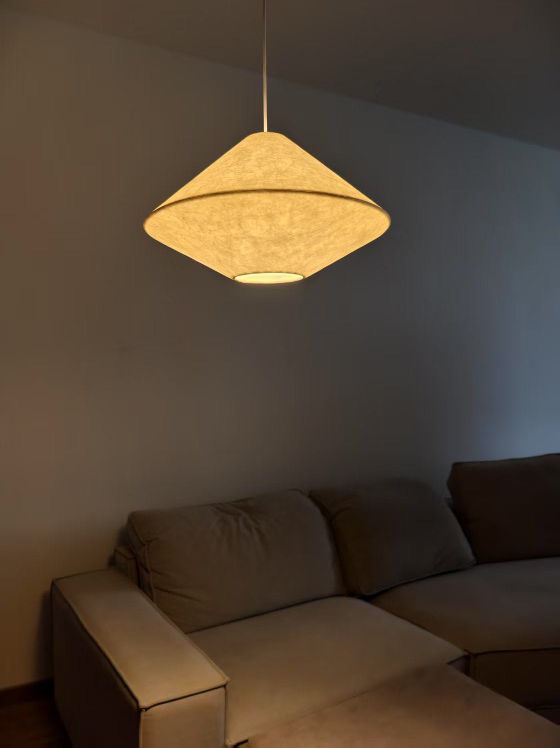 Iroha wabi-sabi linen fabric pendant light