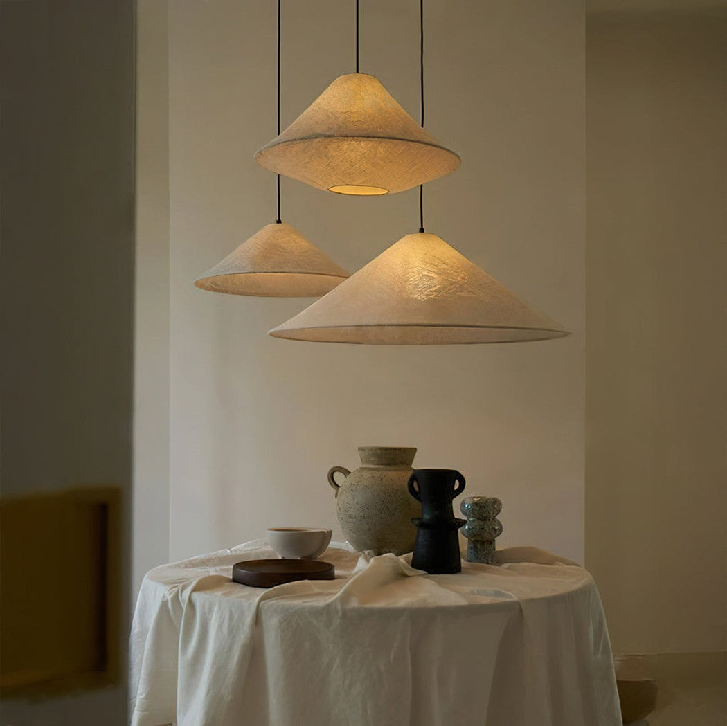 Iroha wabi-sabi linen fabric pendant light