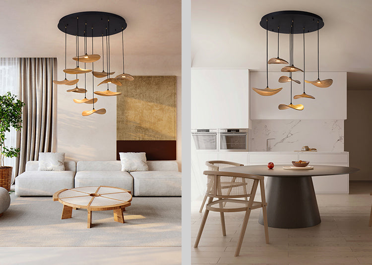 Kintsu Wood Pendant Light Chandelier