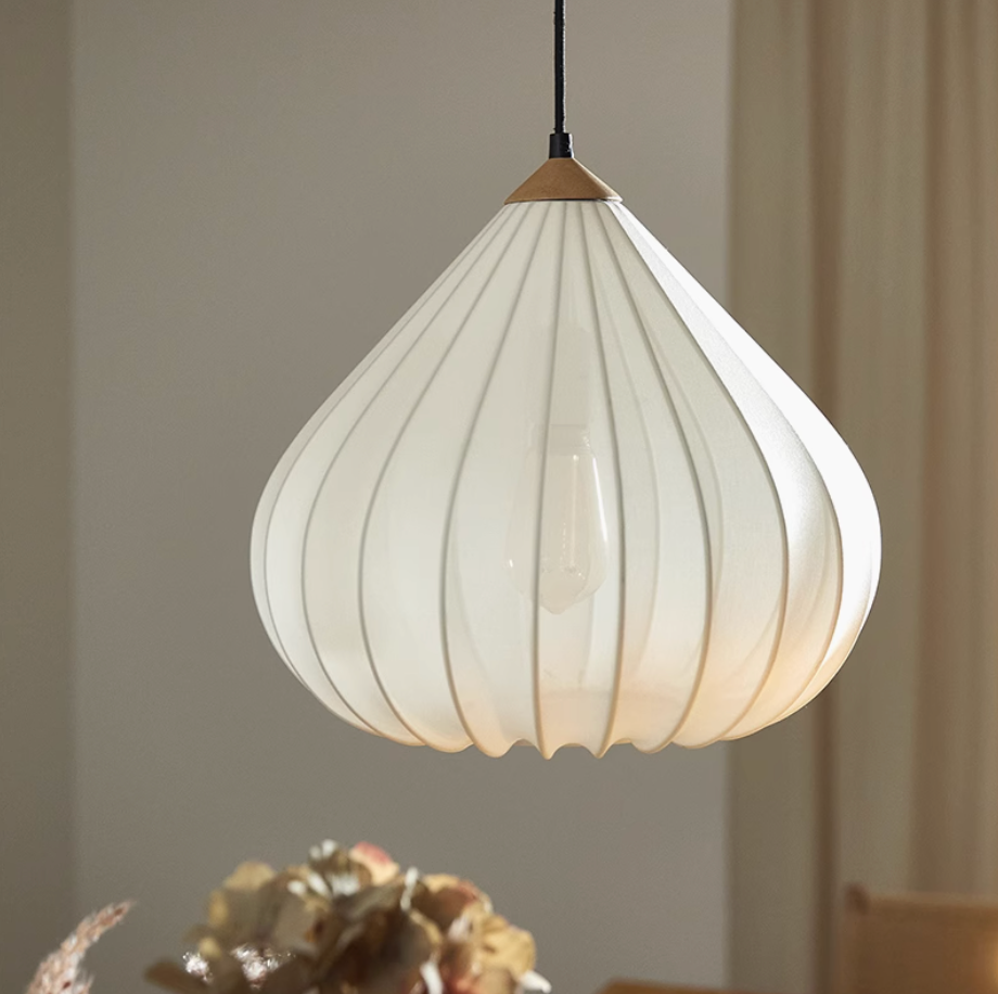 Bouton of the valley fabric pendant light