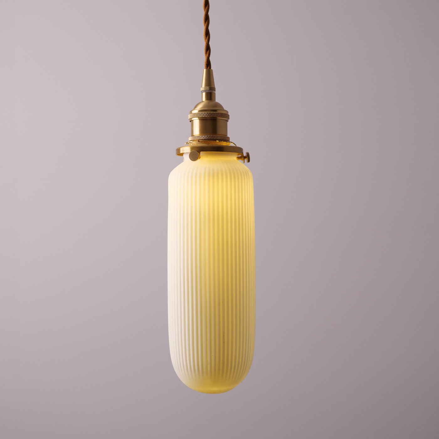 Sjöborre Art Deco White Glass Shade Brass Fitting Pendant Light