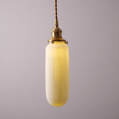 Sjöborre Art Deco White Glass Shade Brass Fitting Pendant Light