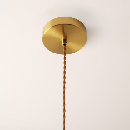 Sjöborre Art Deco White Glass Shade Brass Fitting Pendant Light