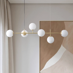 Olive Tree Branch Milky Glass Mid century modern Kitchen Island Pendant Light
