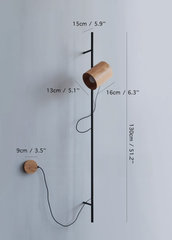 Umea Wooden Spotlight With Railing Wall Light