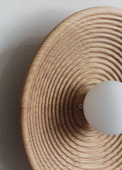 Longleaf Natural Wooden Plate Wall Light