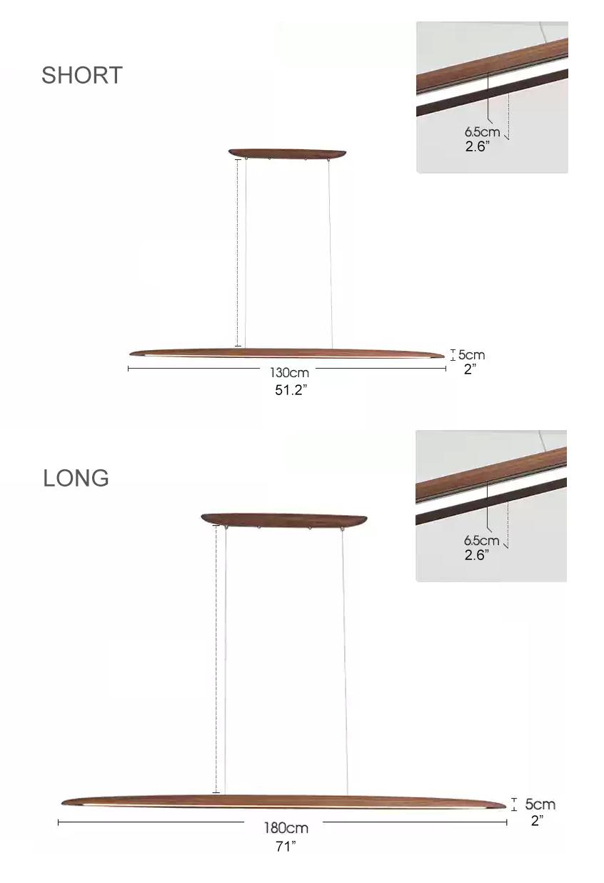 Kayu Minimalist Wood Linear Pendant Light