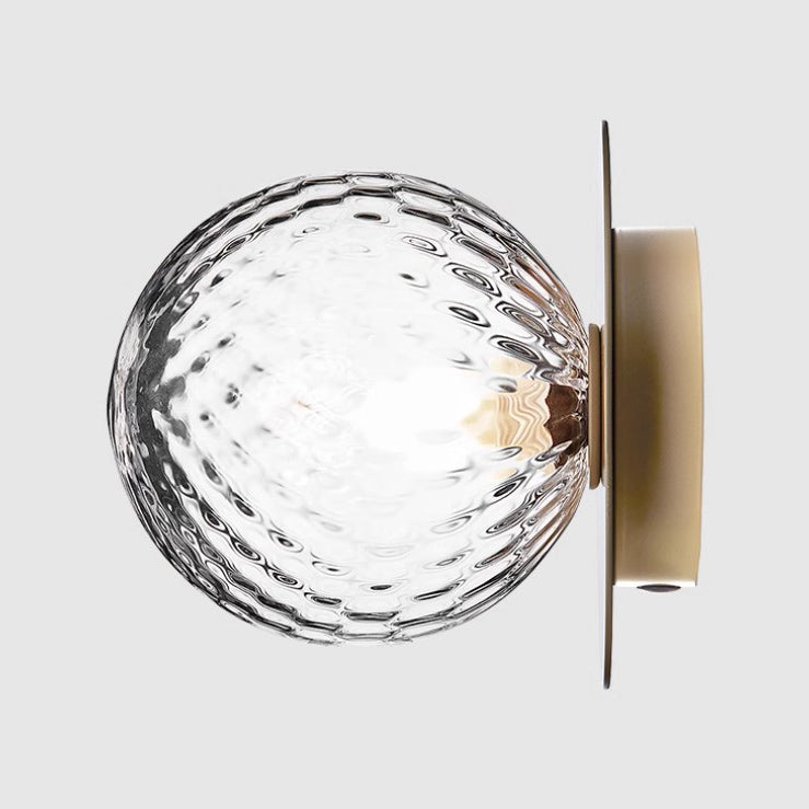 Rund Art Deco Glimmer Glass Wall Light / Ceiling Light