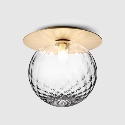 Rund Art Deco Glimmer Glass Wall Light / Ceiling Light