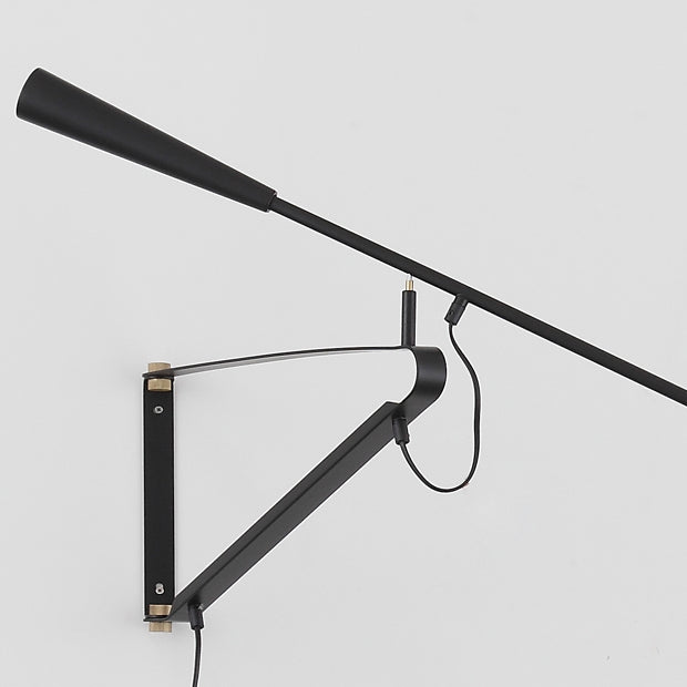 Crescendo Swinging Arm Overhead Wall Light - in Black