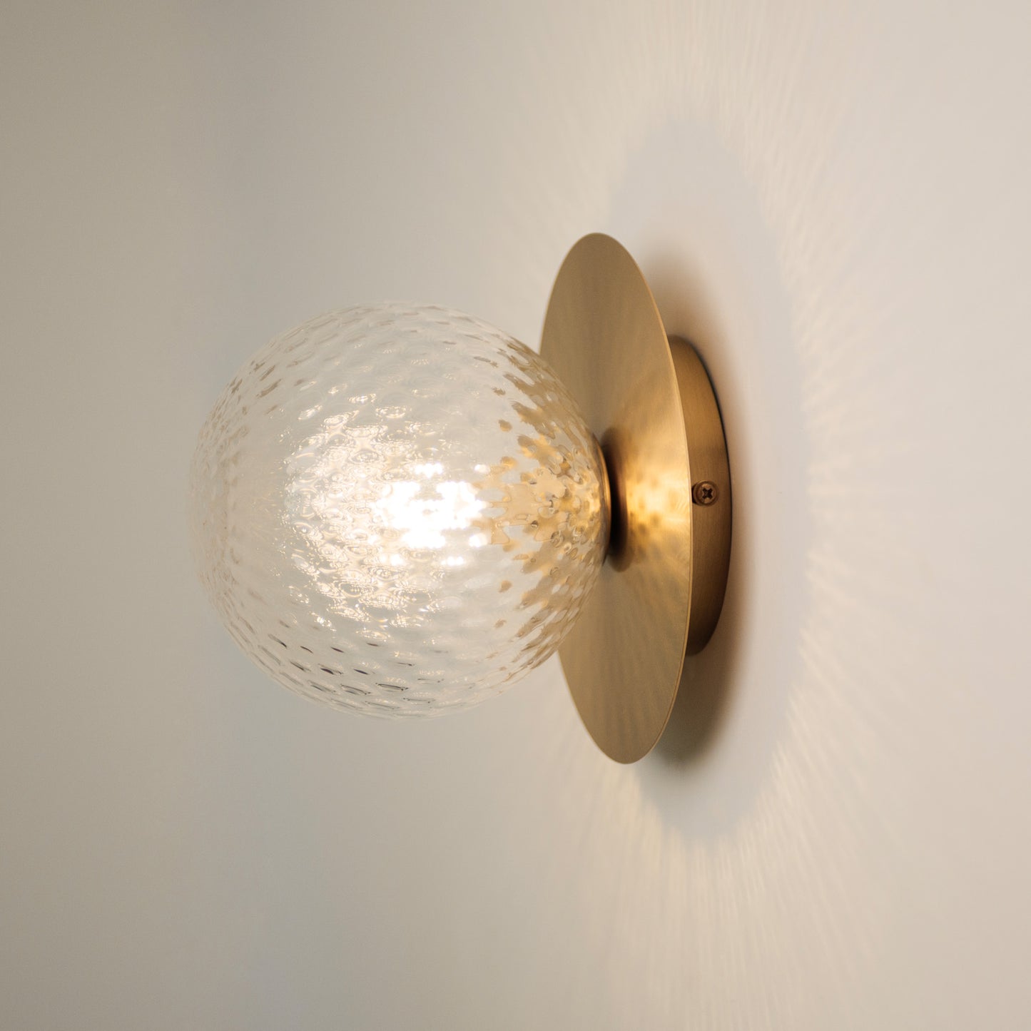 Rund Art Deco Glimmer Glass Wall Light / Ceiling Light
