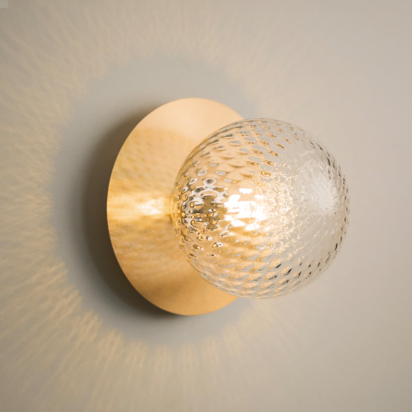 Rund Art Deco Glimmer Glass Wall Light / Ceiling Light