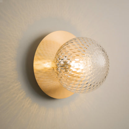 Rund Art Deco Glimmer Glass Wall Light / Ceiling Light