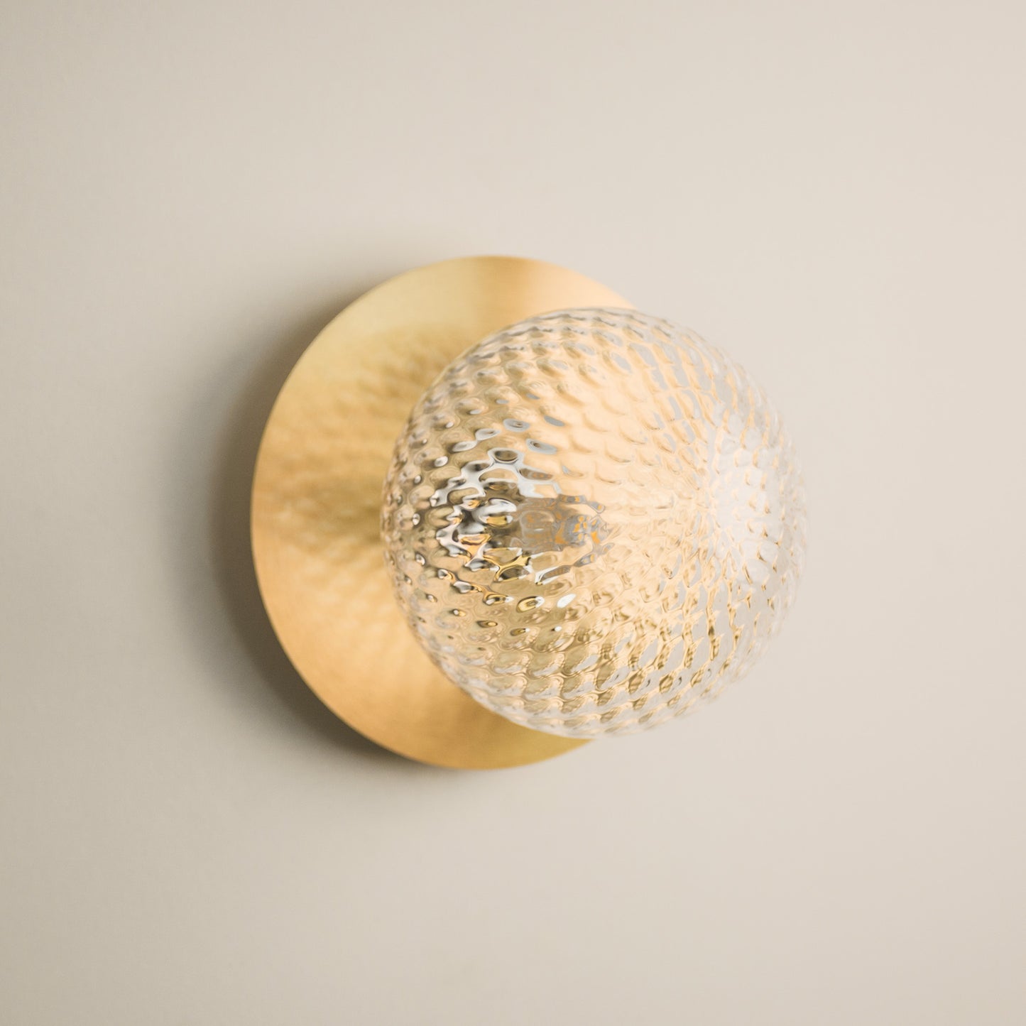 Rund Art Deco Glimmer Glass Wall Light / Ceiling Light