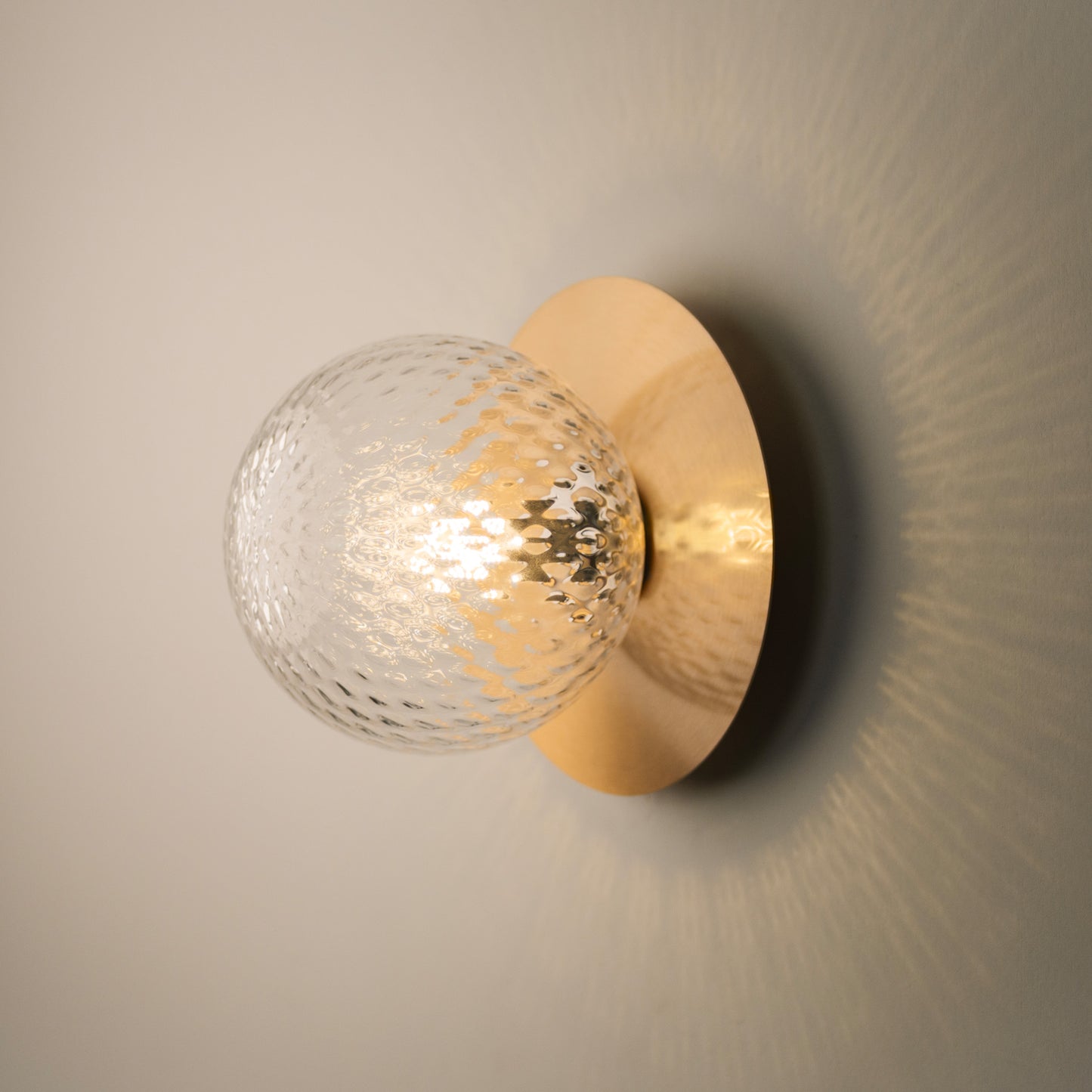 Rund Art Deco Glimmer Glass Wall Light / Ceiling Light