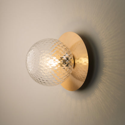 Rund Art Deco Glimmer Glass Wall Light / Ceiling Light