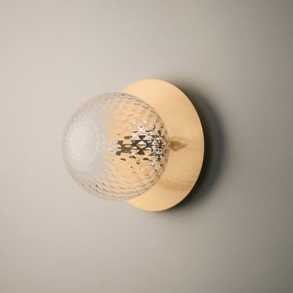 Rund Art Deco Glimmer Glass Wall Light / Ceiling Light