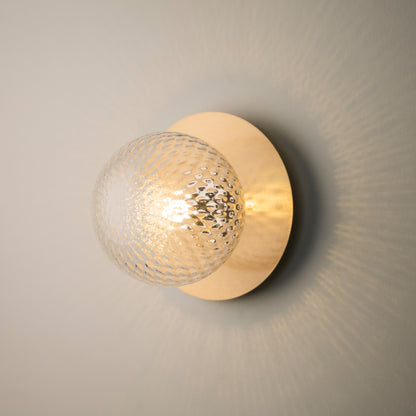Rund Art Deco Glimmer Glass Wall Light / Ceiling Light