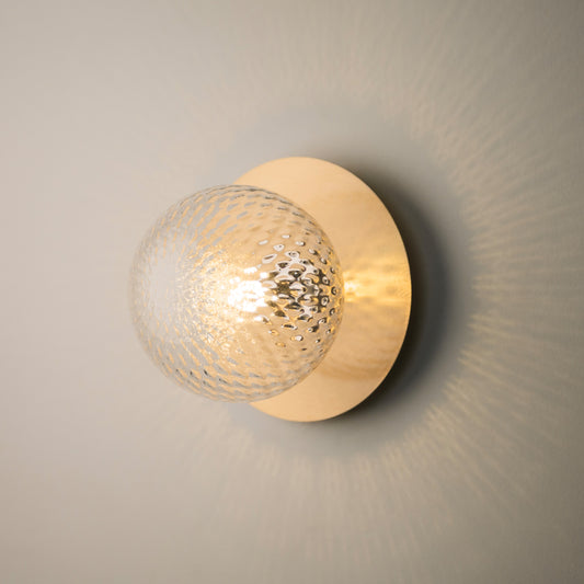 Rund Art Deco Glimmer Glass Wall Light / Ceiling Light