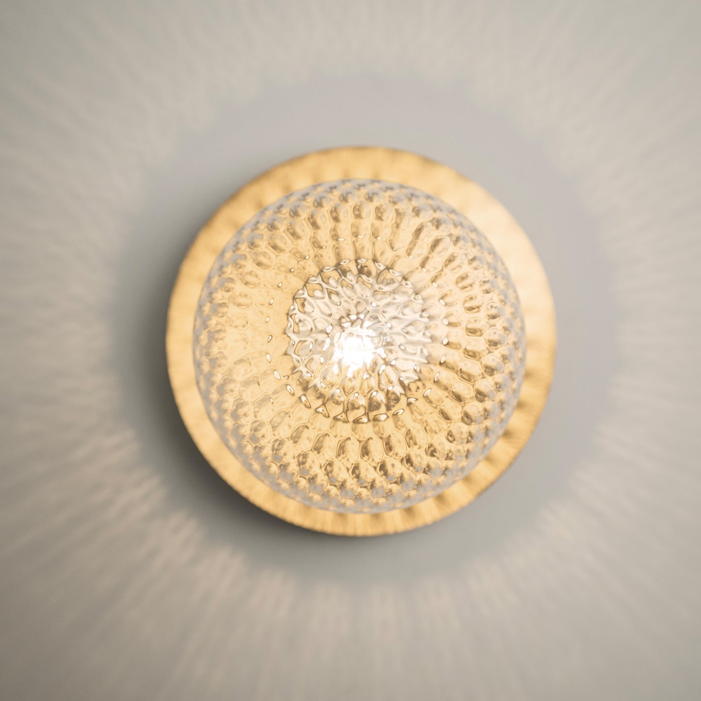 Rund Art Deco Glimmer Glass Wall Light / Ceiling Light