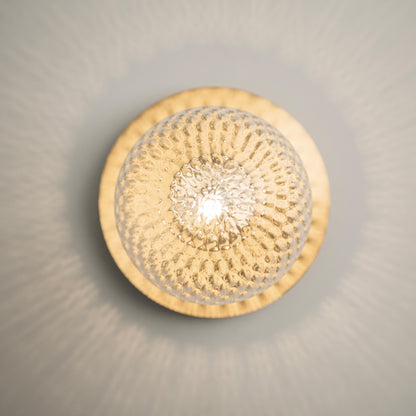 Rund Art Deco Glimmer Glass Wall Light / Ceiling Light