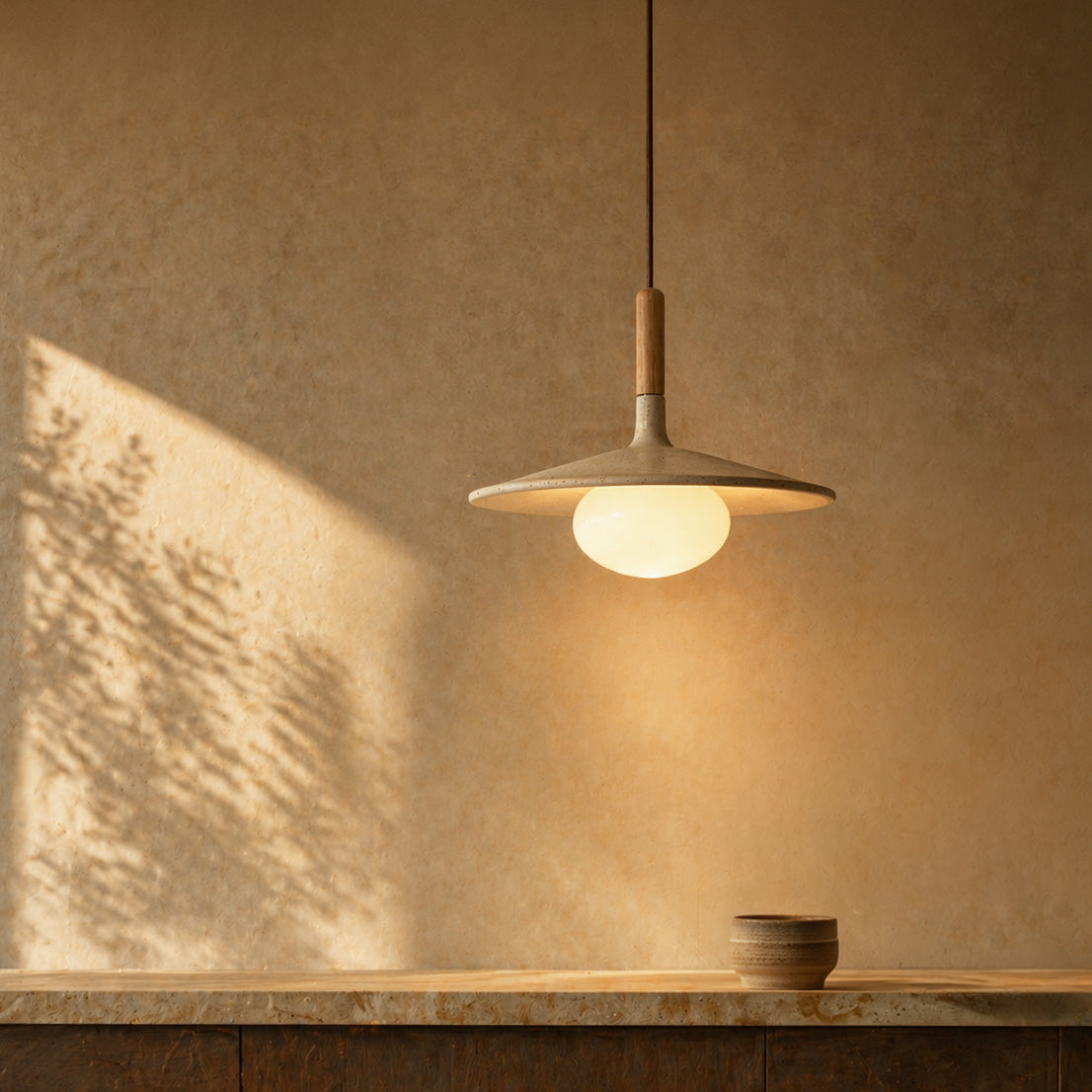 Annadel Sonoma Wood And Stone Japandi Pendant Lights