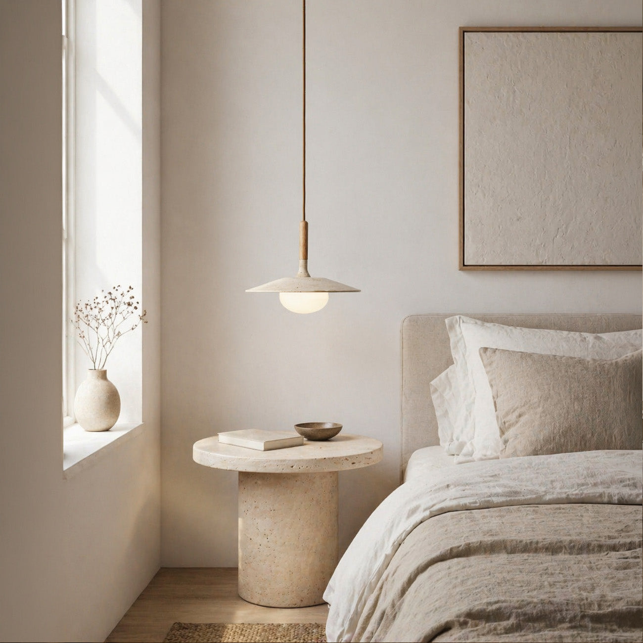 Annadel Sonoma Wood And Stone Japandi Pendant Lights
