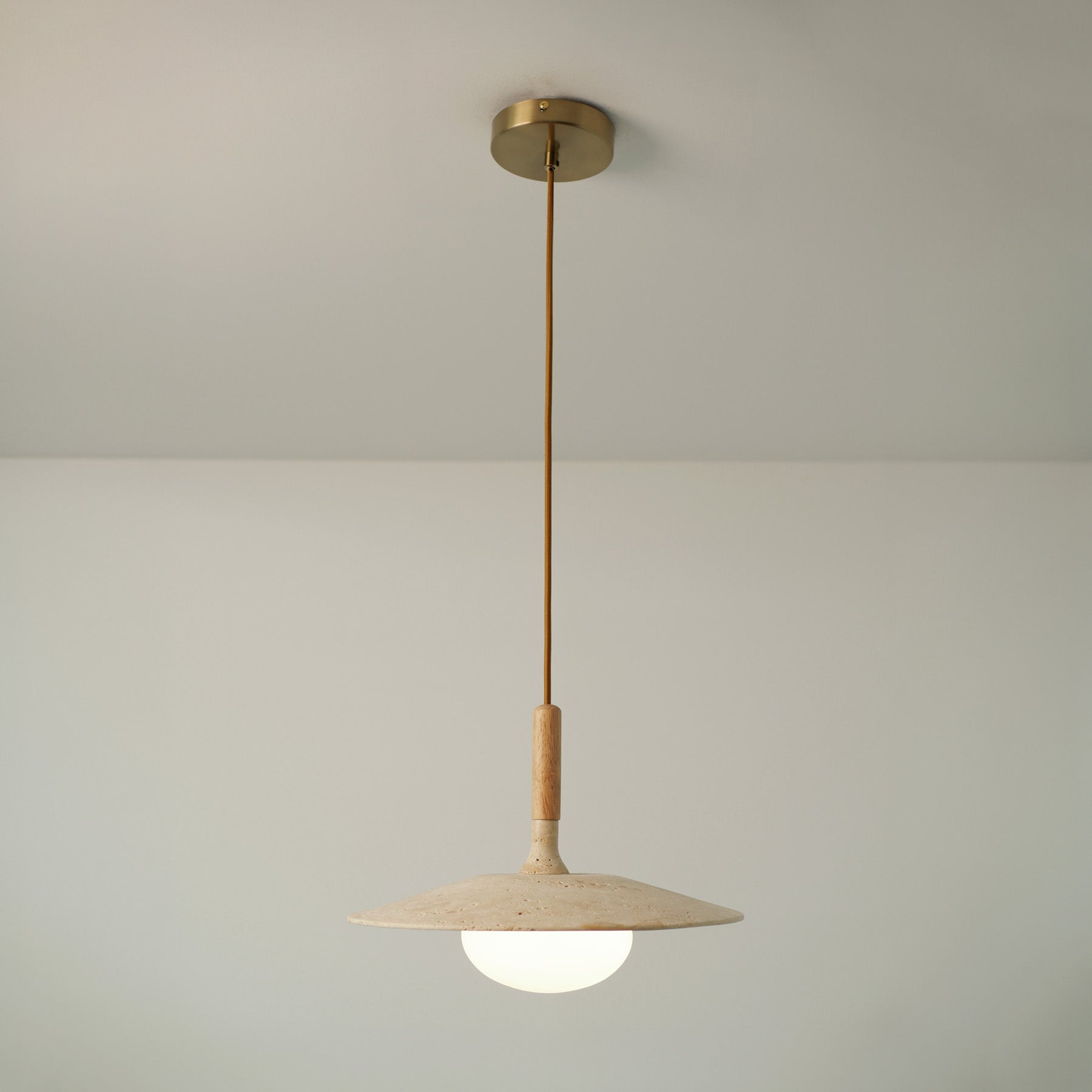 Annadel Sonoma Wood And Stone Japandi Pendant Lights : Tudo and Co